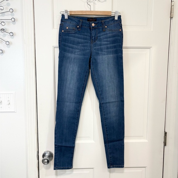 Celebrity Pink Denim - Celebrity Pink Women’s Blue Jeans Mid Rise Ankle Skinny Stretch‎ Whiskered 3/26